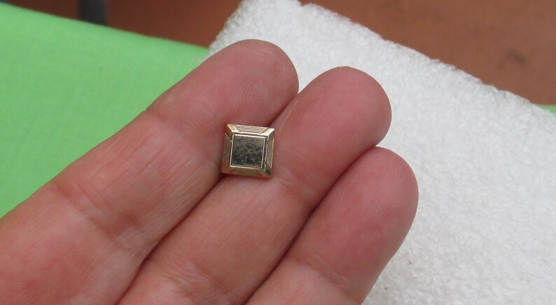 Vintage Square Metal Tie Tack Heavy Scratches