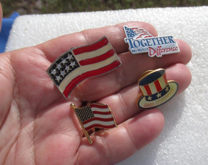Lot of Patriotic American Flag Themed Lapel Pins, Pendant - Etsy