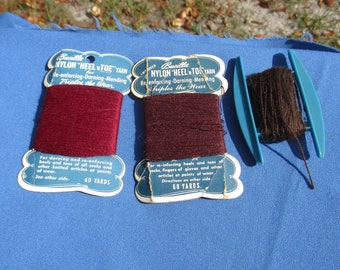 Lot Of Bucilla Nylon Heel N Toe Yarn Partial Packages Plus Yarn Remnant