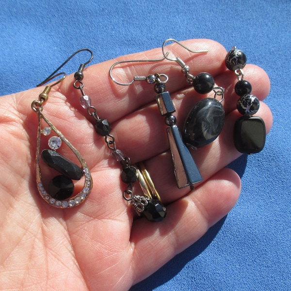 Lot of Black & Grey Dangling Single Odd Earrings