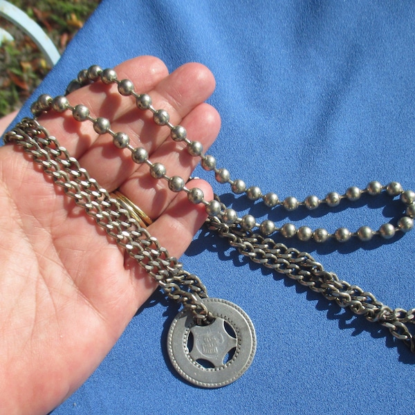 Thick Ball Chain & Good Luck Pendant Necklace TLC