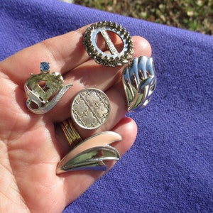 Lot Of Assorted Metal Single Odd Earrings Some Missing Cabochons, Clip