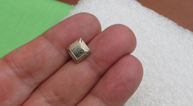 Vintage Square Metal Tie Tack Heavy Scratches