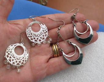 Lot Of Retro Dangling Pierced Earrings TLC