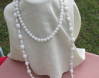 Lot of White Beaded Necklaces One Needs New Clasp