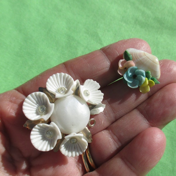 Mismatching Shell Clip On & Screw Back Earrings One Missing Shells