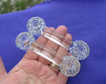 Clear Glass Drawer Pulls, Handles Set of Two  TLC Chips
