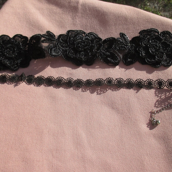 Lot of Black Fabric Choker Necklace's TLC
