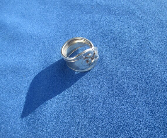 Silver Plated Floral Spoon Ring - image 4
