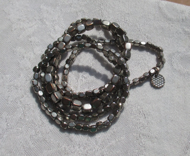 Lot Of Metal Beaded Stretch Bracelets Restring Repurpose Flaking Beads