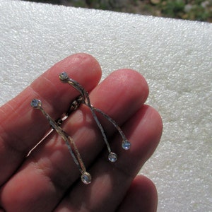Dangling Rhinestone Chain Clip On Earrings