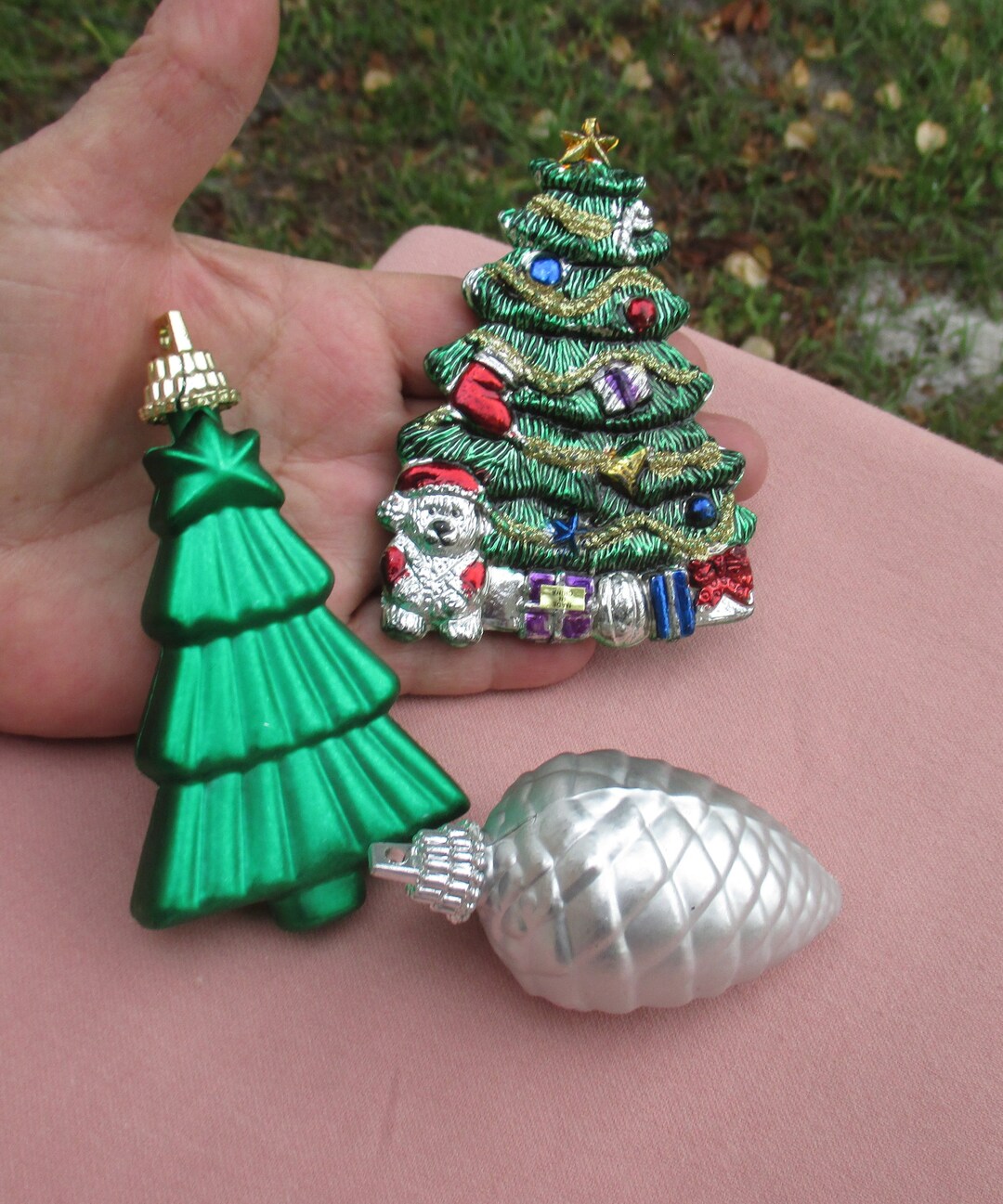 Christmas Trees & Pine Cone Shaped Non Breakable Ornaments TLC Etsy