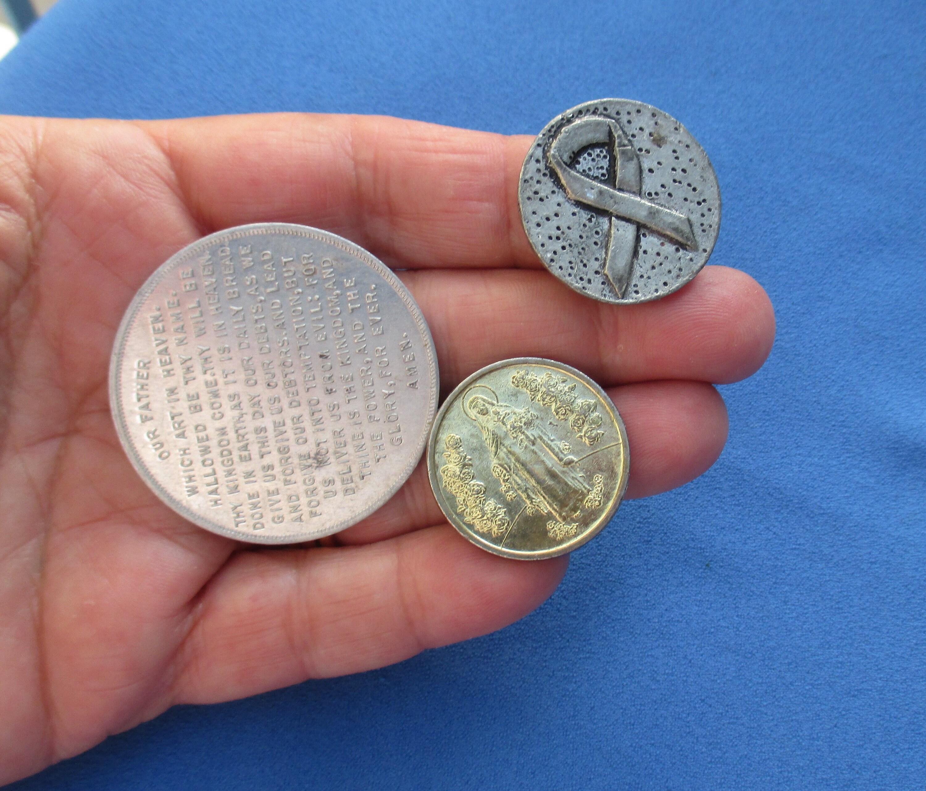Lot Of Religious Tokens Plus Ribbon Strength Token Etsy
