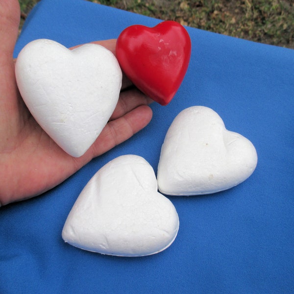 Lot of Foam Hearts Plus Red Plastic Heart TLC
