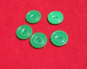 Lot Of Vintage Bright Green Plastic Buttons