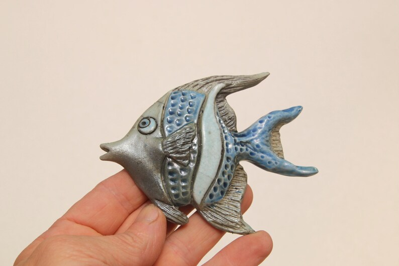 Cute Mini Fish For The Wall Raku Fired Hand Crafted Gift Etsy