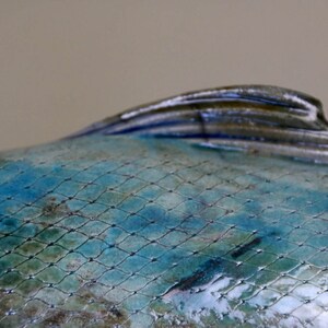 Salmon, Raku fired, easy to hang, ready to ship image 4