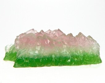 Crystal Shaped Soap - Vegan, Glycerin Base  - Watermelon Tourmaline