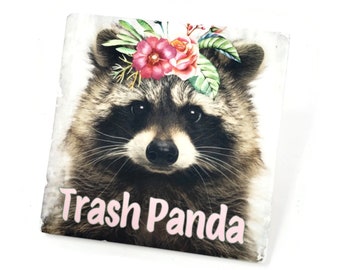 Sandstone "Thirsty Stone" Coaster - Trash Panda