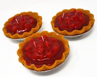 5 Inch Scented Strawberry Pie Candle