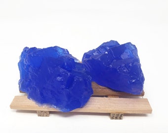 2 Piece Cobalt Blue Quartz Shaped Soap Set - Choose Your Scent