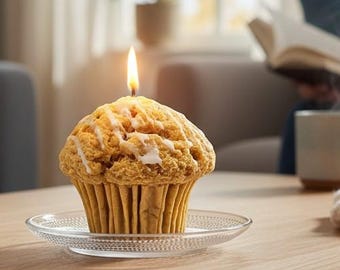Blueberry Muffin Candle – Realistic Dessert Candle – Scented Candle – Bakery Candle Gift