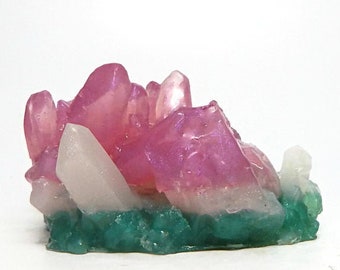 Crystal Shaped Soap - Vegan, Glycerin Base - Watermelon Tourmaline