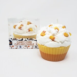 Jumbo Candy Corn Cupcake Candle