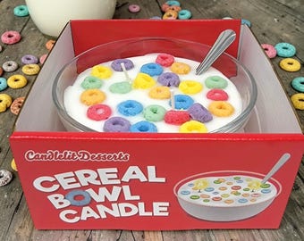 Fruity Rings Cereal Bowl Scented Candle – 10 oz, 3 Wicks, Handmade in the USA