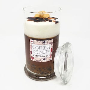 Coffee & Donut Scented Candle w/ Lid
