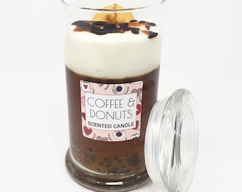 Coffee & Donut Scented Candle w/ Lid