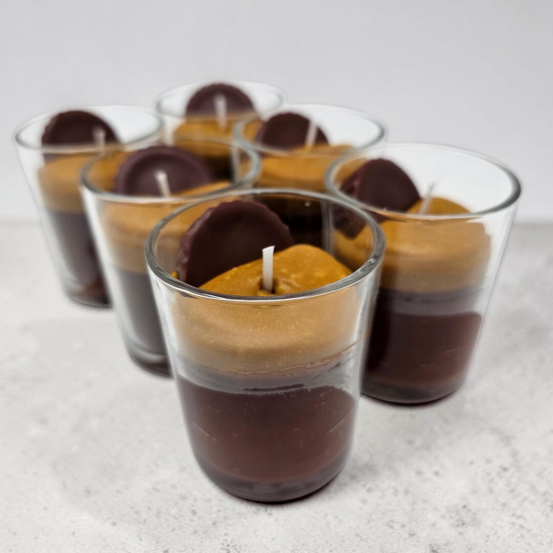 Single Dessert Shot Glass / Votive Candles - Peanut Butter Cup - Etsy