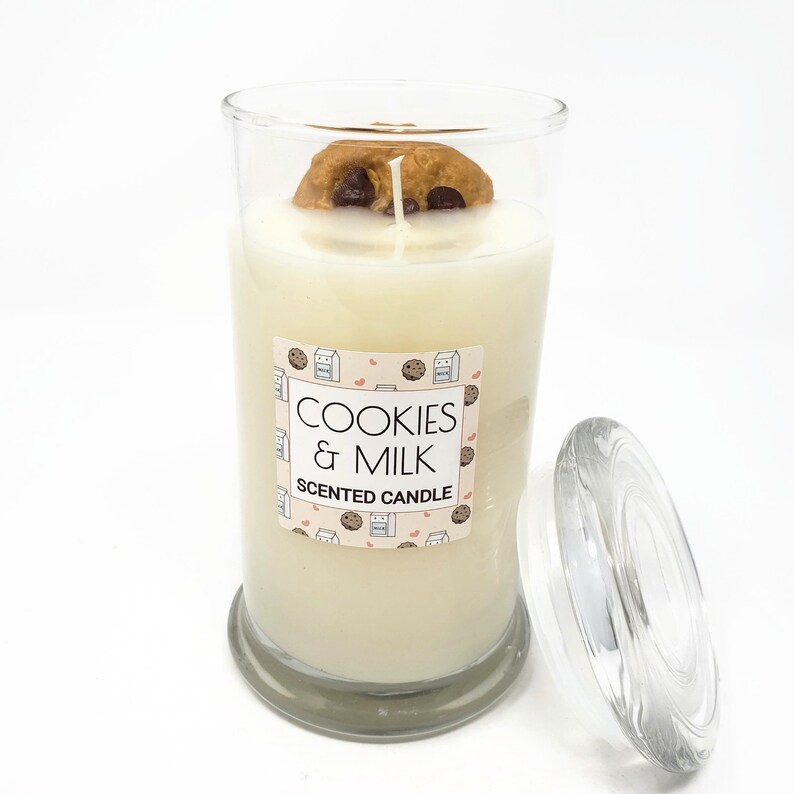 Chocolate Chip Cookie and Milk Scented Candle w/ Lid Etsy