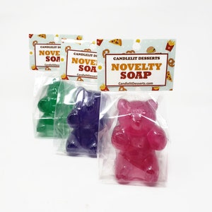 Large Gummy Bear Shaped Soap Choose Your Color image 2