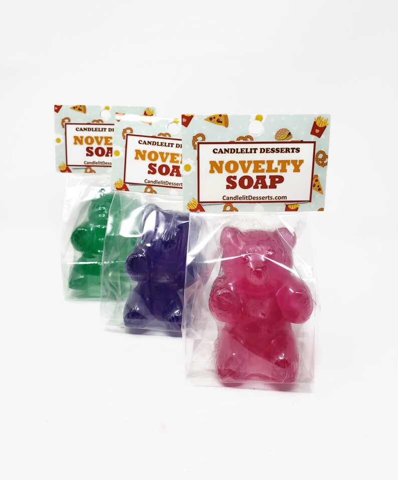 Large Gummy Bear Shaped Soap Choose Your Color image 2