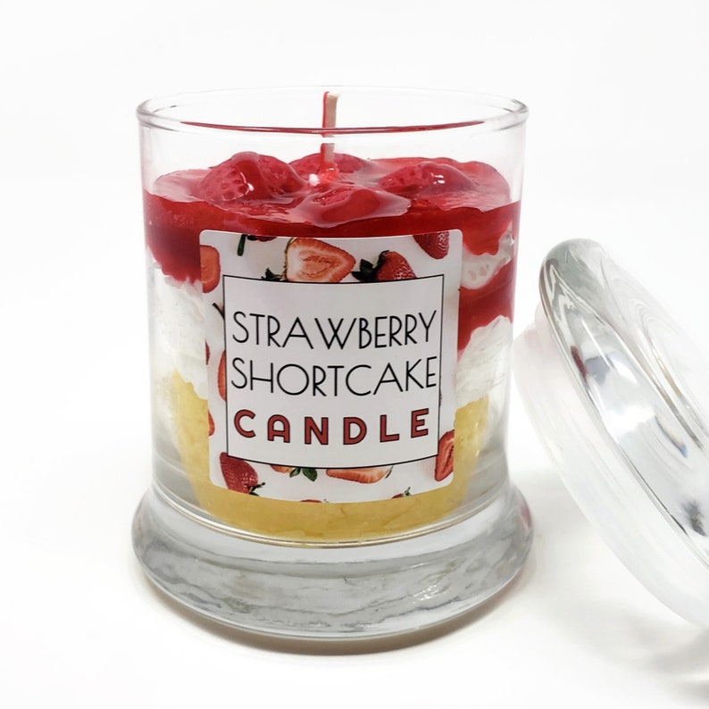 Scented Strawberry Shortcake Candle Etsy UK