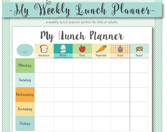 simple weekly menu planner with shopping list and budget etsy simple weekly meal planner