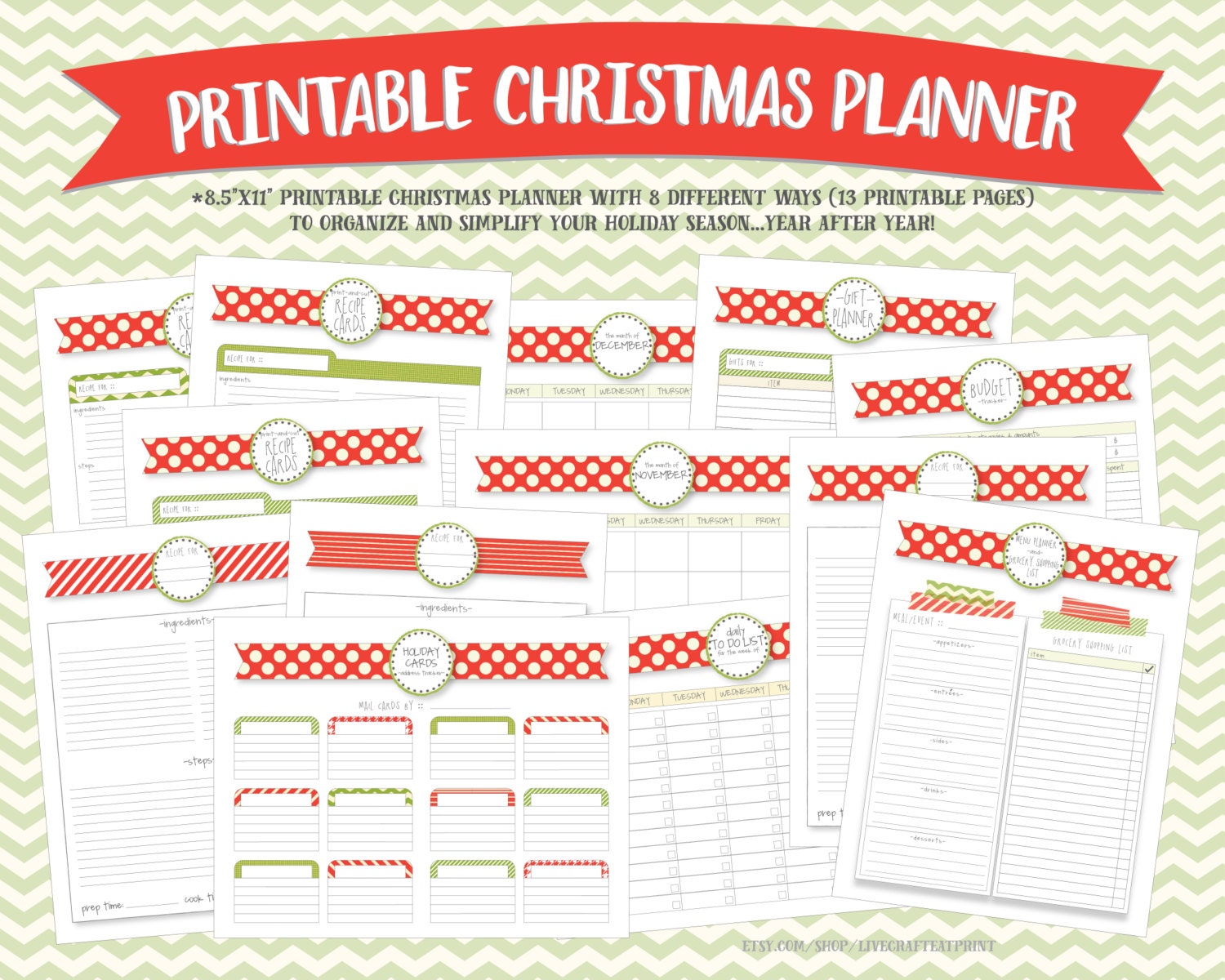 Christmas Planner and Organizer Bundle Printable Holiday Etsy