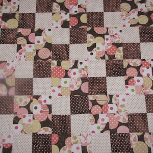 Quilted Brown & Pink lap  blanket