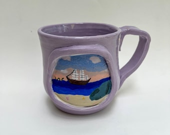 Mug Monstre marin peint à la main