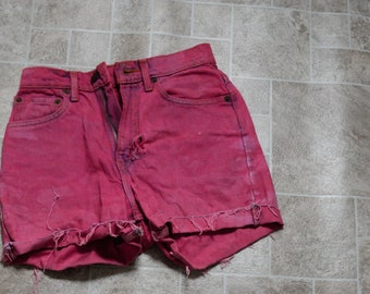 Levi's Cut Off Jean Shorts Pink 90's 24"-25"