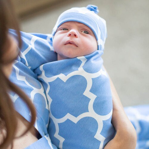 Baby Boy or Girl Swaddle Blanket and Newborn Hat Set / by Baby Etsy