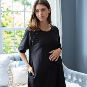 Chemise d hopital pour maternite et accouchement GOWNIE pour bebe Cadeau pour baby shower Indispensable dans la valise Monogrammes disponibles Rose rose Etsy France