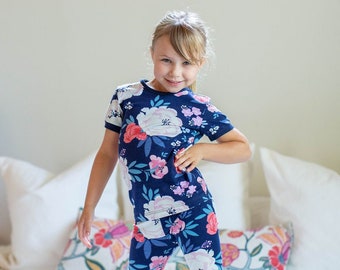 Annabelle Floral 2 Piece Girls Pajama Set -Baby Be Mine Maternity / Ready To Ship / Big Sister Gift / Baby Shower Gift / Kids PJ