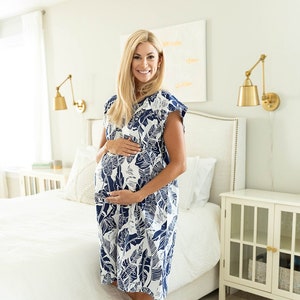 Maternity Labor Delivery Hospital Gown GOWNIE / By Baby Be Mine /Baby Shower Gift /Hospital Bag Must Have /Serra