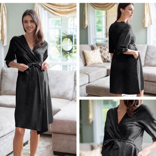 Red Maternity Hospital Gown Delivery Robe | Laughing Cherries