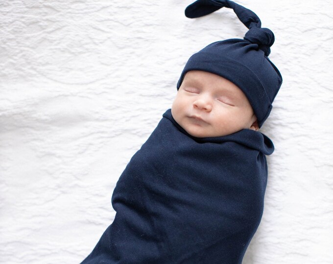 Baby Boy or Girl Swaddle Blanket and Newborn Hat Set / by Baby Etsy