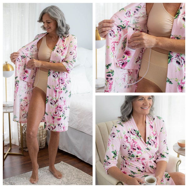 Post Surgery Recovery Robe / Mastectomy Breast Cancer / Hospital Robe / Internal Pockets / By Gownies /Amelia