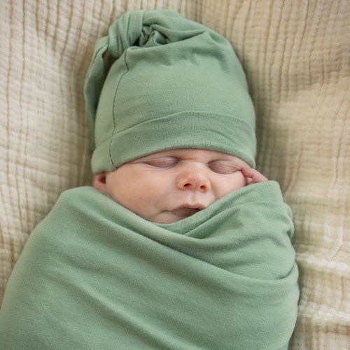 Baby Boy Swaddle Blanket & Newborn Hat Set /by Baby Be Mine Etsy