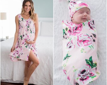 matching hospital gowns for mom and baby